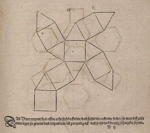 Sviluppo di un cubottaedro da Albrecht Dürer